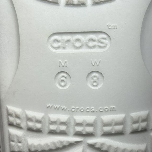 Crocs Women's Classic Slide Sandal Comfort Two Strap Slip On White Size 8 - Picture 13 of 13